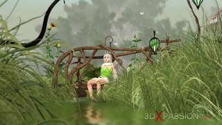 Panas seks! Horny pari-pari cantik dan gnome di kampung